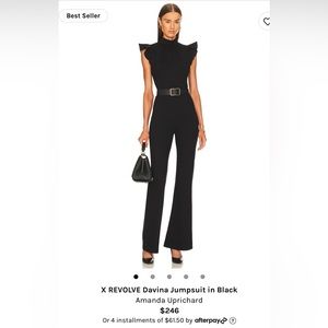 X Revolve Davina Jumpsuit in Black by Amanda Uprichard